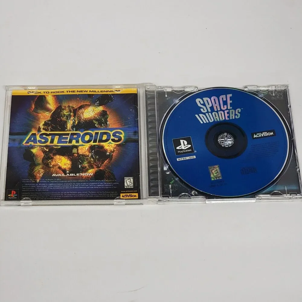 Space Invaders (Sony PlayStation 1, 1999) PS1 Black Label CIB - As Is / Untested